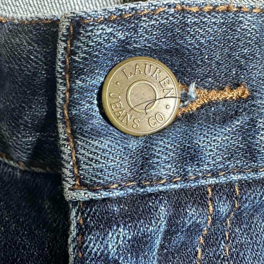 Lauren Ralph Lauren Petite Straight Leg Dark Wash Blue Denim Jeans‎ Size 12P - Picture 4 of 8